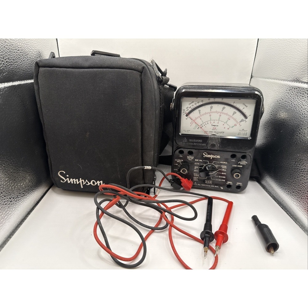 Vintage Simpson 260 Series 8 Volt-Ohm-Milliammeter w/ Case Leads UNTESTED